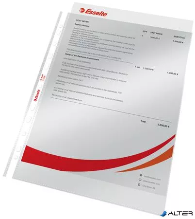 Genotherm, lefűzhető, A4, 55 mikron, víztiszta felület, adagolóban, ESSELTE "At Hand"