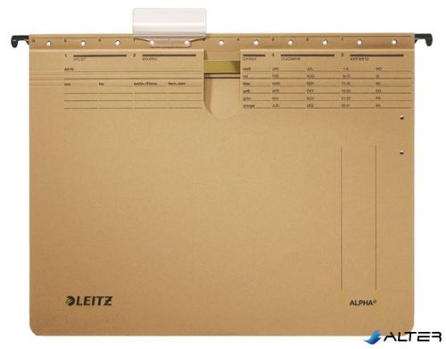 Függőmappa, gyorsfűzős, karton, A4, LEITZ "Alpha", natúr
