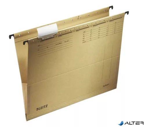 Függőmappa, oldalvédelemmel, karton, A4, LEITZ "Alpha", natúr
