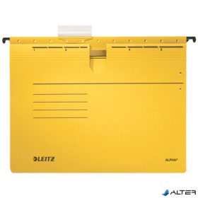   Függőmappa, gyorsfűzős, karton, A4, LEITZ "Alpha", sárga