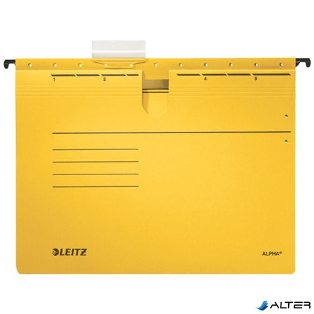 Függőmappa, gyorsfűzős, karton, A4, LEITZ "Alpha", sárga