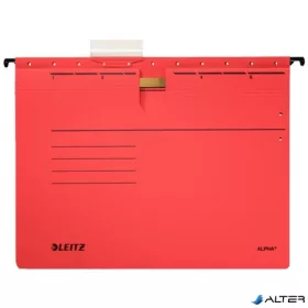   Függőmappa, gyorsfűzős, karton, A4, LEITZ "Alpha", piros