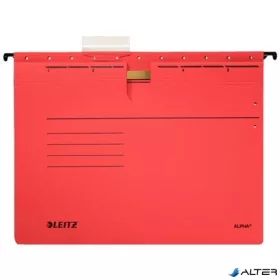   Függőmappa, gyorsfűzős, karton, A4, LEITZ "Alpha", piros