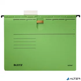   Függőmappa, gyorsfűzős, karton, A4, LEITZ "Alpha", zöld