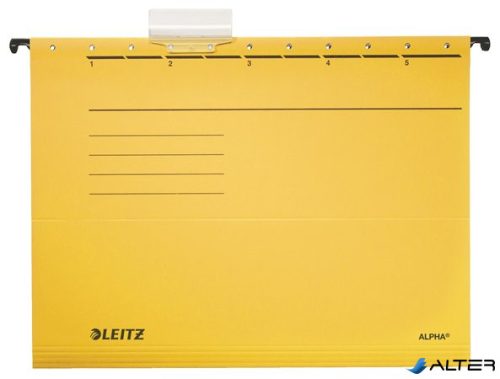 Függőmappa, karton, A4, LEITZ "Alpha Standard", sárga