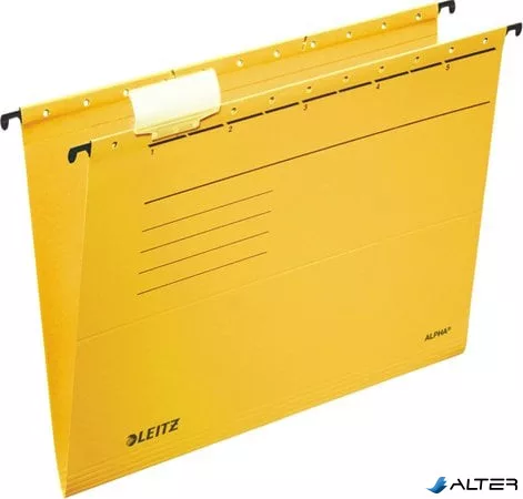 Függőmappa, karton, A4, LEITZ "Alpha Standard", sárga