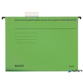 Függőmappa, karton, A4, LEITZ "Alpha Standard", zöld