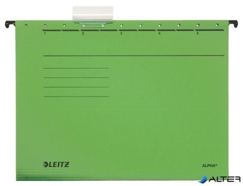 Függőmappa, karton, A4, LEITZ "Alpha Standard", zöld