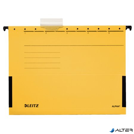 Függőmappa, oldalvédelemmel, karton, A4, LEITZ "Alpha", sárga