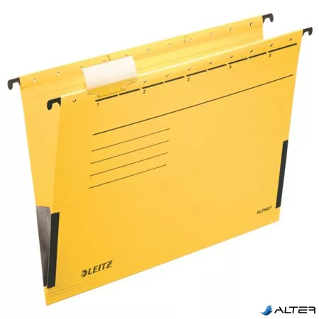 Függőmappa, oldalvédelemmel, karton, A4, LEITZ "Alpha", sárga