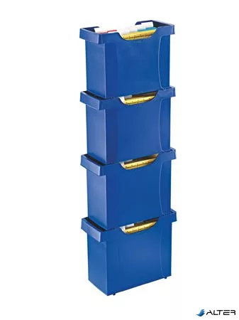 Függőmappa tároló, műanyag, 5 db függőmappával, LEITZ "Plus", fekete