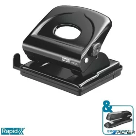   Lyukasztó, kétlyukú, 25 lap, fém, RAPID "FMC25", fekete