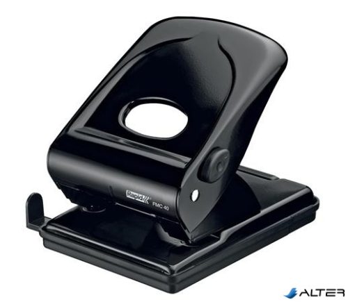 Lyukasztó, kétlyukú, 40 lap, fém, RAPID "FMC40", fekete