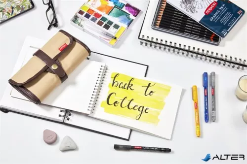 Tűfilc készlet, 0,3 mm, DERWENT 'Line Marker', 6 különböző szín