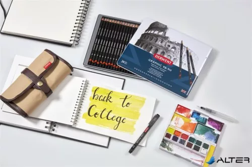 Tűfilc készlet, 0,3 mm, DERWENT 'Line Marker', 6 különböző szín