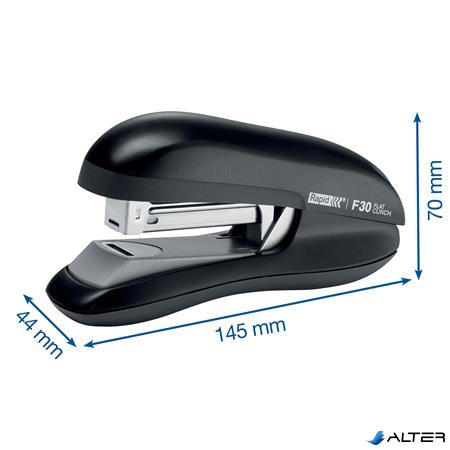 Tűzőgép, 24/6, 26/6, 30 lap, lapos tűzés, RAPID "F30", fekete