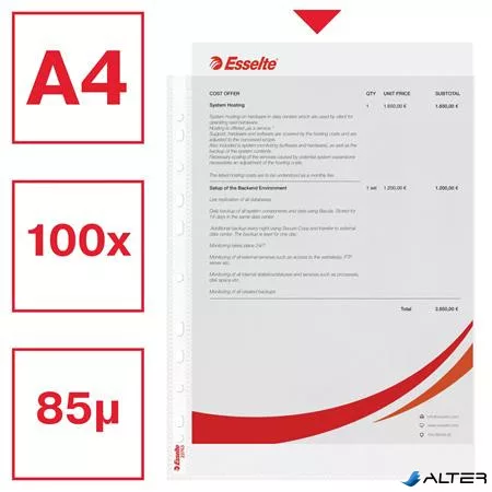 Genotherm, lefűzhető, A4, 85 mikron, narancsos felület, ESSELTE "Standard"