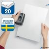 Lyukasztó, kétlyukú, újrahasznosított, 20 lap, RAPID "Eco 20", fekete