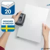 Lyukasztó, kétlyukú, újrahasznosított, 20 lap, RAPID "Eco 20", fekete