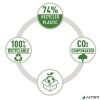 Lyukasztó, kétlyukú, újrahasznosított, 20 lap, RAPID "Eco 20", fekete