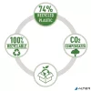 Lyukasztó, kétlyukú, újrahasznosított, 20 lap, RAPID "Eco 20", fekete