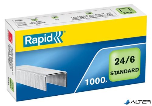 Tűzőkapocs, 24/6, horganyzott, RAPID "Standard"
