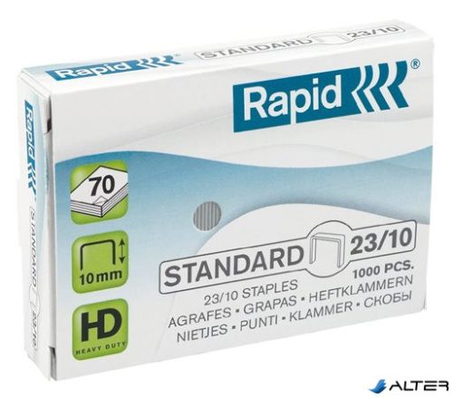 Tűzőkapocs, 23/10, horganyzott, RAPID "Standard"