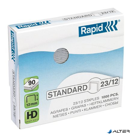Tűzőkapocs, 23/12, horganyzott, RAPID "Standard"