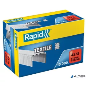   Tűzőkapocs, 43/8, horganyzott, textil, RAPID "Superstrong"