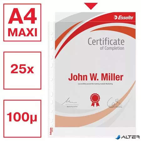 Genotherm, lefűzhető, A4 maxi, 100 mikron, narancsos felület, ESSELTE "Maxi"