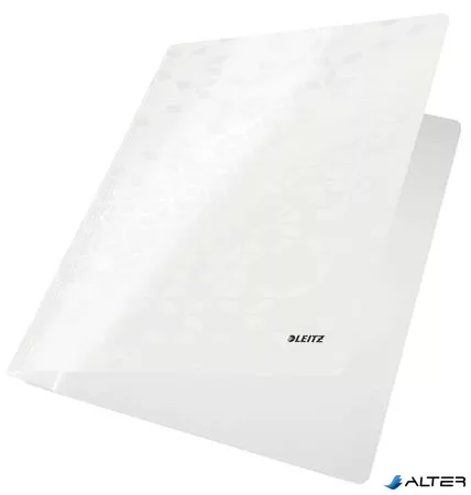 Gyorsfűző, laminált karton, A4, LEITZ "Wow", fehér
