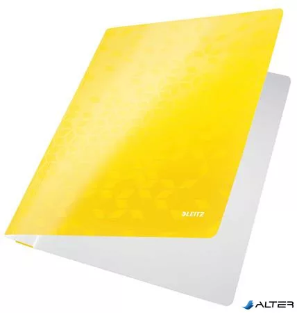 Gyorsfűző, laminált karton, A4, LEITZ "Wow", sárga