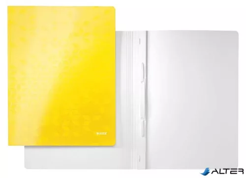 Gyorsfűző, laminált karton, A4, LEITZ "Wow", sárga