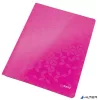 Gyorsfűző, laminált karton, A4, LEITZ "Wow", rózsaszín