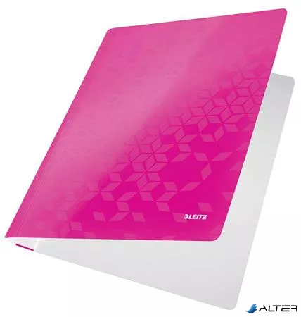 Gyorsfűző, laminált karton, A4, LEITZ "Wow", rózsaszín
