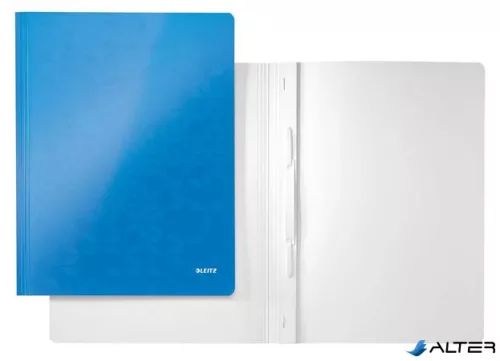 Gyorsfűző, laminált karton, A4, LEITZ "Wow", kék