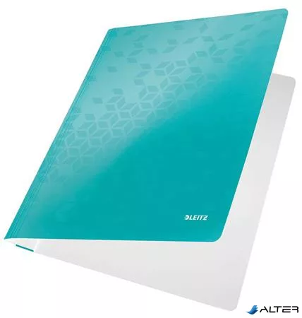 Gyorsfűző, laminált karton, A4, LEITZ "Wow", jégkék