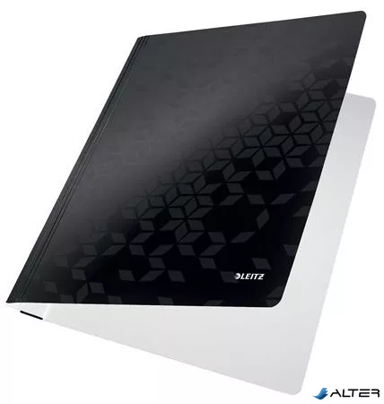 Gyorsfűző, laminált karton, A4, LEITZ "Wow", fekete