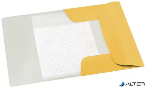 Gumis mappa, 15 mm, karton, A4, LEITZ "Cosy", melegsárga