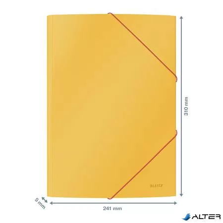 Gumis mappa, 15 mm, karton, A4, LEITZ "Cosy", melegsárga