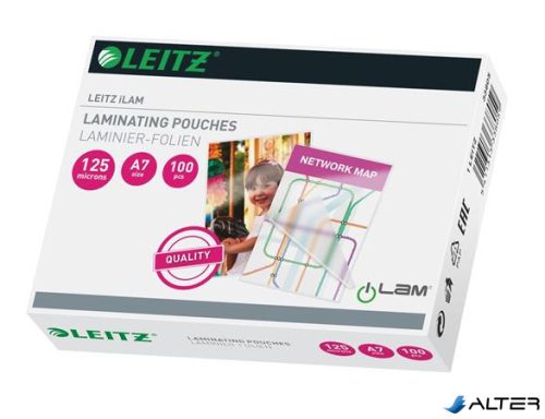 Meleglamináló fólia, 125 mikron, A7, fényes, LEITZ "iLam"