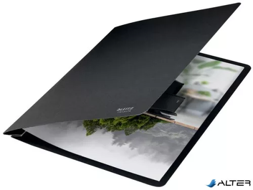 Gyorsfűző, A4, karton, LEITZ "Recycle", fekete