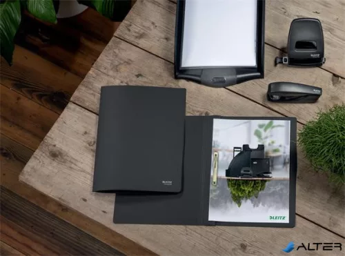 Gyorsfűző, A4, karton, LEITZ "Recycle", fekete