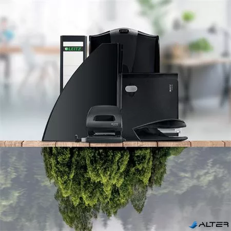 Gyorsfűző, A4, karton, LEITZ "Recycle", fekete