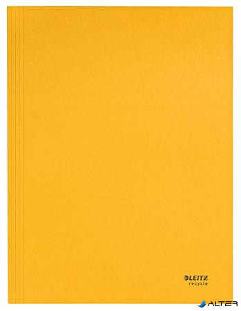 Pólyás dosszié, karton, A4, LEITZ 'Recycle', sárga