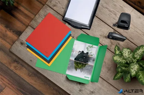 Pólyás dosszié, karton, A4, LEITZ "Recycle", kék