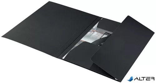 Pólyás dosszié, karton, A4, LEITZ "Recycle", fekete