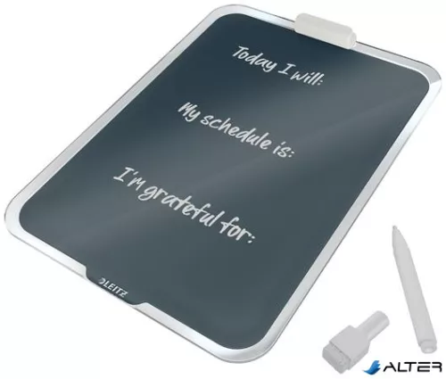 Üvegtábla, törölhető, asztali, A4, LEITZ 'Cosy', bársonyszürke