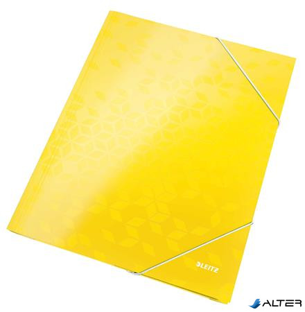 Gumis mappa, 15 mm, karton, A4, LEITZ 'Wow', sárga