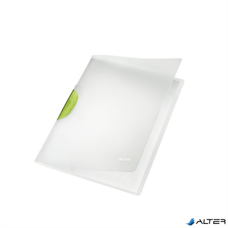 Gyorsfűző, klipes, PP, A4, LEITZ "ColorClip Magic", zöld